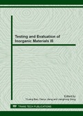 Cover: Testing and Evaluation of Inorganic Materials III - Trans Tech Publications Ltd