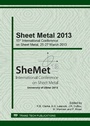 Cover: Sheet Metal 2013 - Trans Tech Publications Ltd
