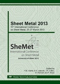 Cover: Sheet Metal 2013 - Trans Tech Publications Ltd