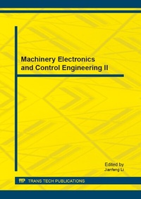 Enlarge image Cover: Machinery Electronics and Control Engineering II - Trans Tech Publications Ltd