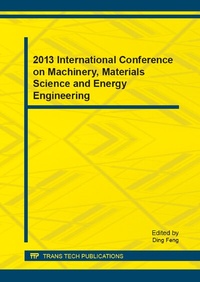 Enlarge image Cover: 2013 International Conference on Machinery, Materials Science and Energy Engineering - Trans Tech Publications Ltd