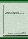 Cover: Progress in Functional Manufacturing Technologies III - Trans Tech Publications Ltd
