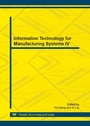 Cover: Information Technology for Manufacturing Systems IV - Trans Tech Publications Ltd