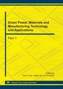 Cover: Green Power, Materials and Manufacturing Technology and Applications - Trans Tech Publications Ltd