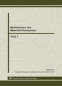 Cover: Mechatronics and Materials Processing I - Trans Tech Publications Ltd
