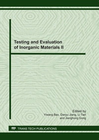 Enlarge image Cover: Testing and Evaluation of Inorganic Materials II - Trans Tech Publications Ltd