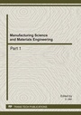 Cover: Manufacturing Science and Materials Engineering - Trans Tech Publications Ltd