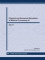 Cover: Physical and Numerical Simulation of Material Processing VI - Trans Tech Publications Ltd