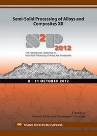 Enlarge image Cover: Semi-Solid Processing of Alloys and Composites XII - Trans Tech Publications Ltd