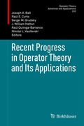 Cover: Recent Progress in Operator Theory and Its Applications - Birkh&auml;user