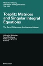 Cover: Toeplitz Matrices and Singular Integral Equations - Birkh&auml;user