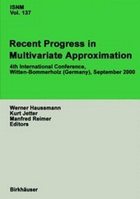 Enlarge image Cover: Recent Progress in Multivariate Approximation - Springer