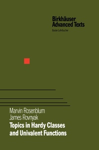 Enlarge image Cover: Topics in Hardy Classes and Univalent Functions - Birkhäuser