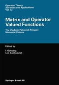 Cover: Matrix and Operator Valued Functions - Birkh&auml;user
