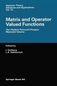 Enlarge image Cover: Matrix and Operator Valued Functions - Springer