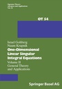 Cover: One-Dimensional Linear Singular Integral Equations - Birkhäuser