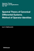 Cover: Spectral Theory of Canonical Differential Systems. Method of Operator Identities - Birkh&auml;user