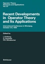 Cover: Recent Developments in Operator Theory and Its Applications - Birkhäuser