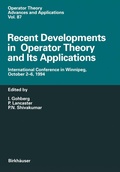 Cover: Recent Developments in Operator Theory and Its Applications - Birkh&auml;user