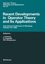 Cover: Recent Developments in Operator Theory and Its Applications - Birkhäuser