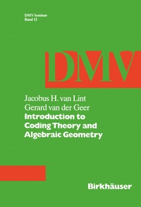 Abbildung von: Introduction to Coding Theory and Algebraic Geometry - Birkhäuser