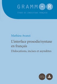 Abbildung von: L'interface prosodie/syntaxe en français - Peter Lang Verlag