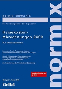 Abbildung von: Reisekosten-Abrechnungen 2009 Ausland - Stollfuß