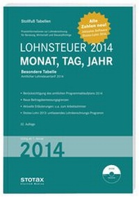 Abbildung von: Tabelle, Lohnsteuer 2014 Monat, Tag, Jahr - Stollfuß