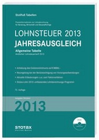 Abbildung von: Tabelle, Lohnsteuer Jahresausgleich 2013 - Stollfuß