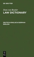 Cover: Dora von Beseler: Law Dictionary / Deutsch-Englisch/German-English - De Gruyter