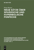 Cover: Neue S&auml;tze &uuml;ber sph&auml;rische und hyperbolische F&uuml;nfecke - De Gruyter