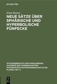 Abbildung von: Neue Sätze über sphärische und hyperbolische Fünfecke - De Gruyter