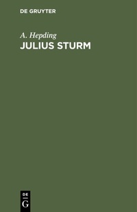 Abbildung von: Julius Sturm - De Gruyter