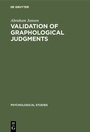 Cover: Validation of graphological judgments - De Gruyter Mouton