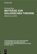 Cover: Beitr&auml;ge zur Galoisschen Theorie - De Gruyter