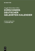 Cover: K&uuml;rschners Deutscher Gelehrten-Kalender. 1. Ausgabe 1925 - De Gruyter