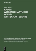 Cover: Naturwissenschaftliche Volkswirtschaftslehre - De Gruyter