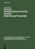 Cover: Naturwissenschaftliche Volkswirtschaftslehre - De Gruyter