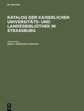 Cover: Arabische Literatur - De Gruyter