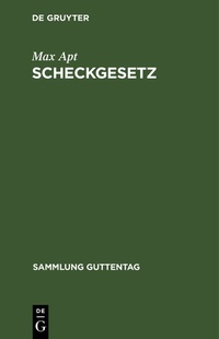 Enlarge image Cover: Scheckgesetz - De Gruyter