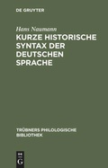 Cover: Kurze historische Syntax der deutschen Sprache - De Gruyter Mouton