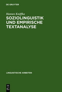 Abbildung von: Soziolinguistik und empirische Textanalyse - De Gruyter