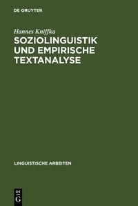 Abbildung von: Soziolinguistik und empirische Textanalyse - De Gruyter