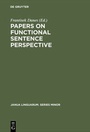 Cover: Papers on functional sentence perspective - De Gruyter Mouton