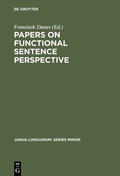 Cover: Papers on functional sentence perspective - De Gruyter Mouton