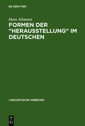 Cover: Formen der "Herausstellung" im Deutschen - De Gruyter