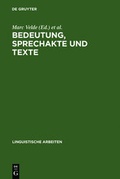 Cover: Bedeutung, Sprechakte und Texte - De Gruyter