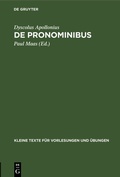 Cover: De Pronominibus - De Gruyter