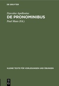 Cover: De Pronominibus - De Gruyter