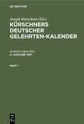 Cover: K&uuml;rschners Deutscher Gelehrten-Kalender. 4. Ausgabe 1931 - De Gruyter